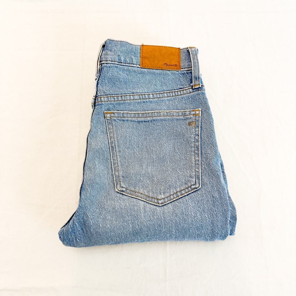 Madewell The Perfect Vintage Jean Rips Raw Hem Light Wash Denim ZIp Fly Size 24